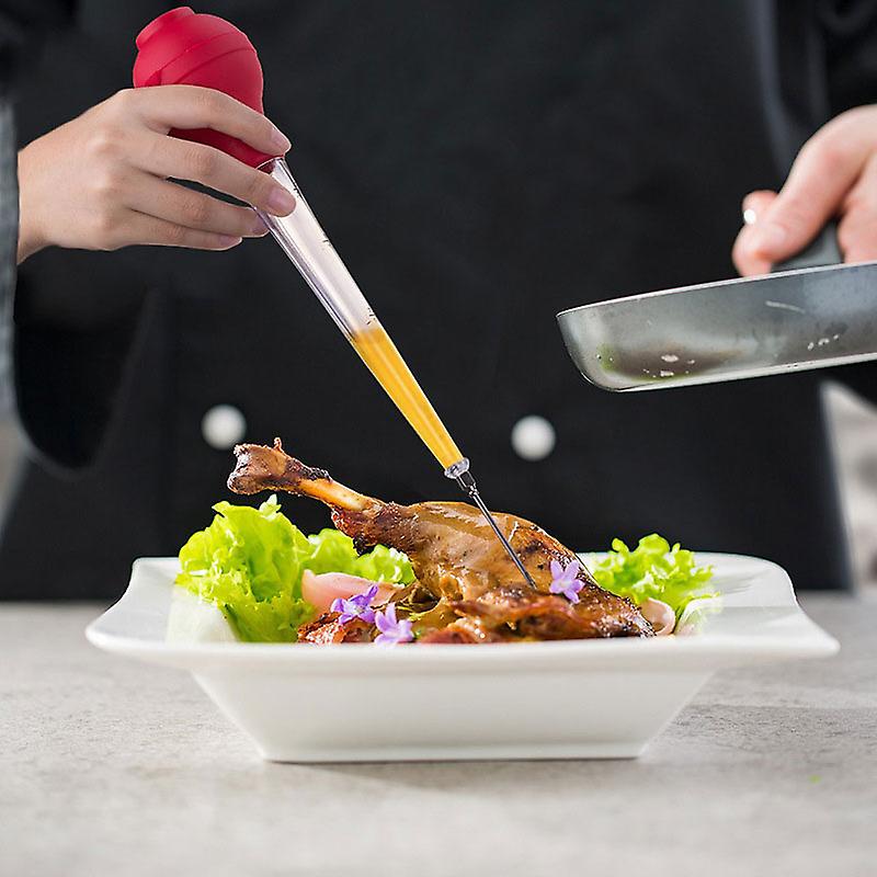 Keuken Pipet Met Siliconen Kop – Druppelaar Met Maatstreep, Borstel & Marinadespuit Voor Vlees, Olie, BBQ