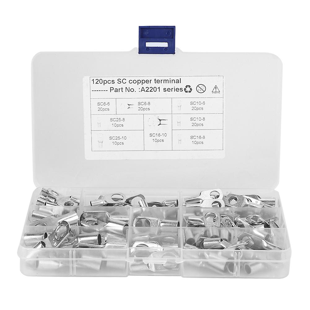 Copper Lug Kit,120pcs Copper Terminal Set Copper Wire Ring Copper Lug State-of-the-Art Design