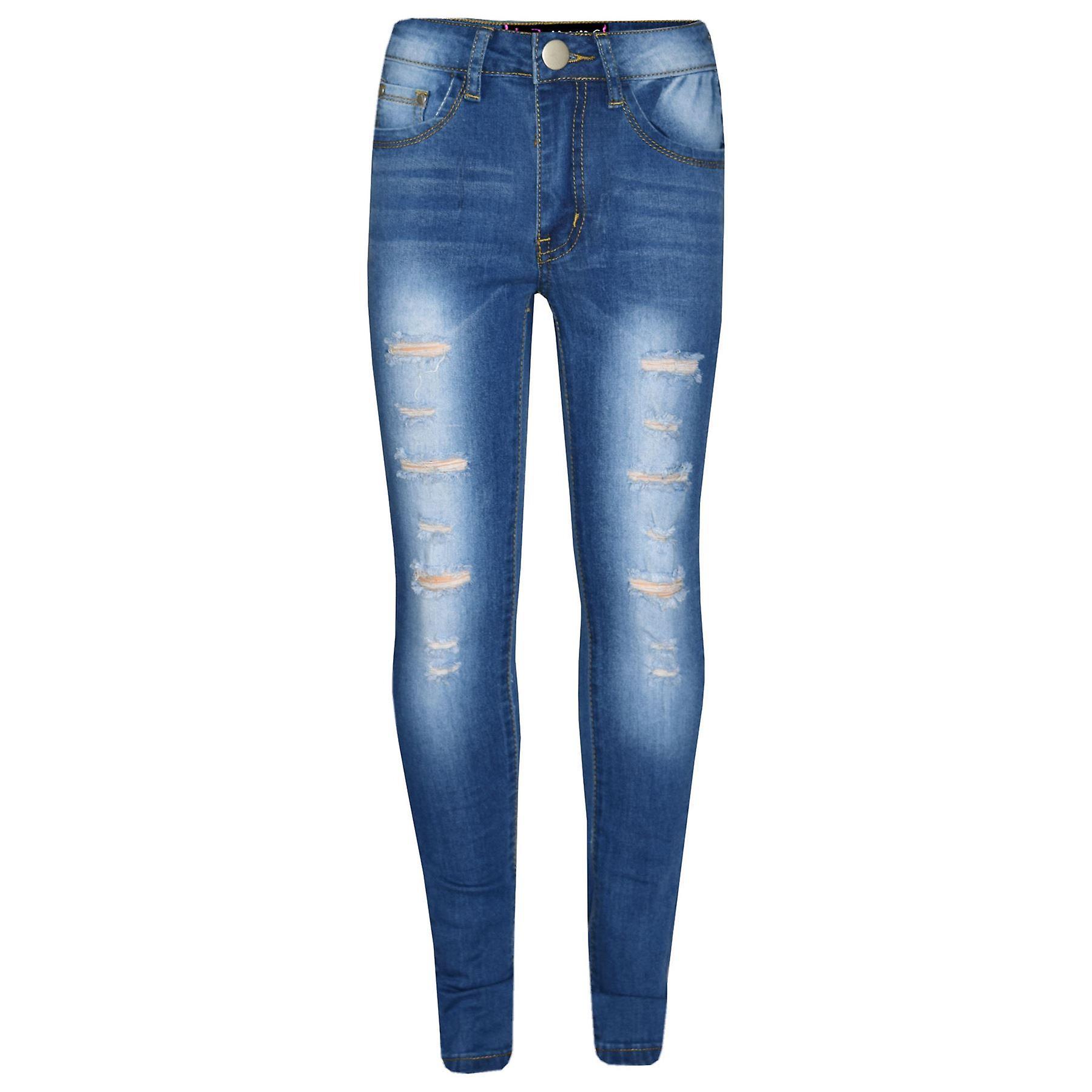 Drenge Elastiske Flåede Denimbukser