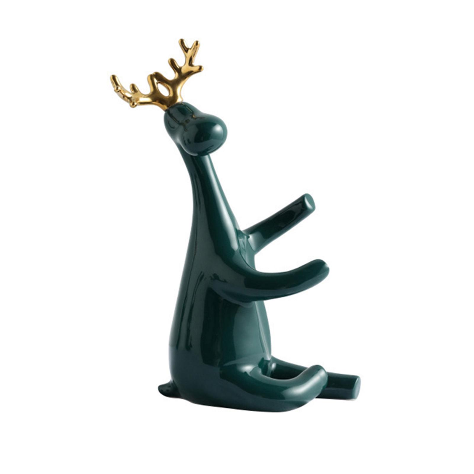 Wine Rack Statue Elk Bottle Holder Stand Simple and Creatives Ceramics Craft for Home Living Room