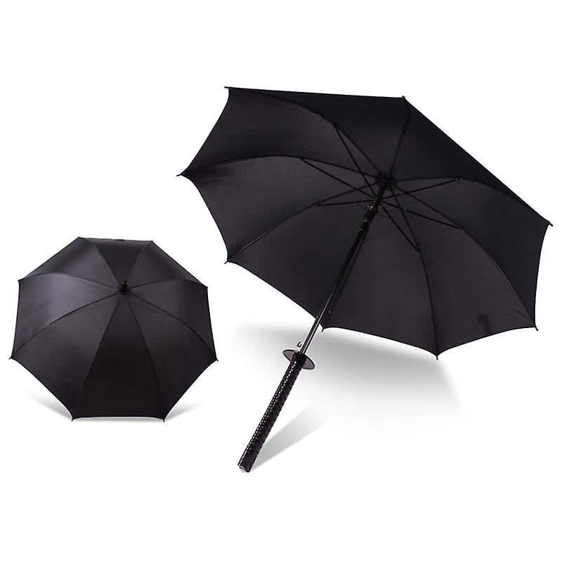 Sun Rain Umbrella Long Handle Windproof Manual Open Samurai Sword Umbrellas