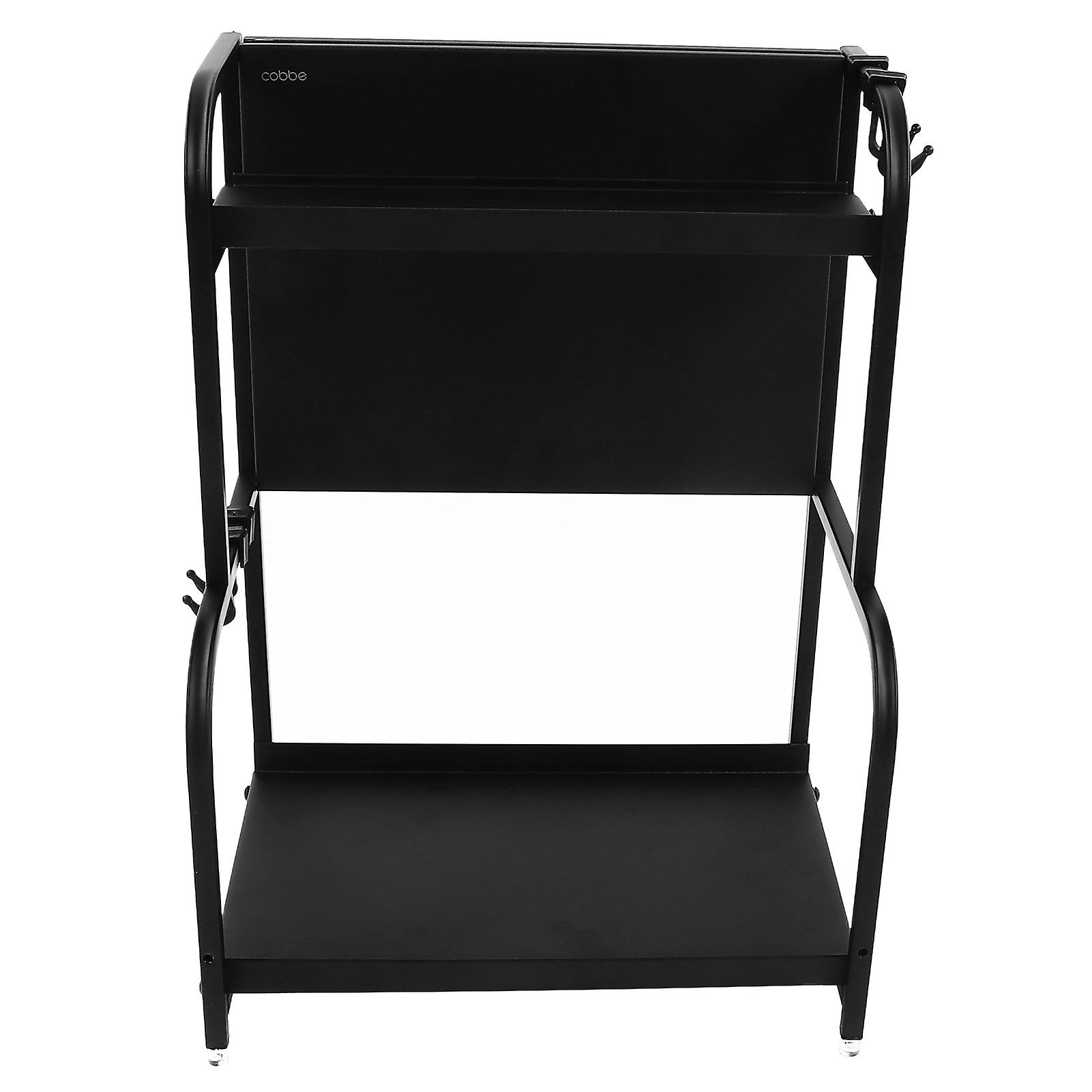 Kitchen Spice Storage Rack Double Layer Adjustable Multifunctional Countertop Spice Rack Organizer for Kitchen Black