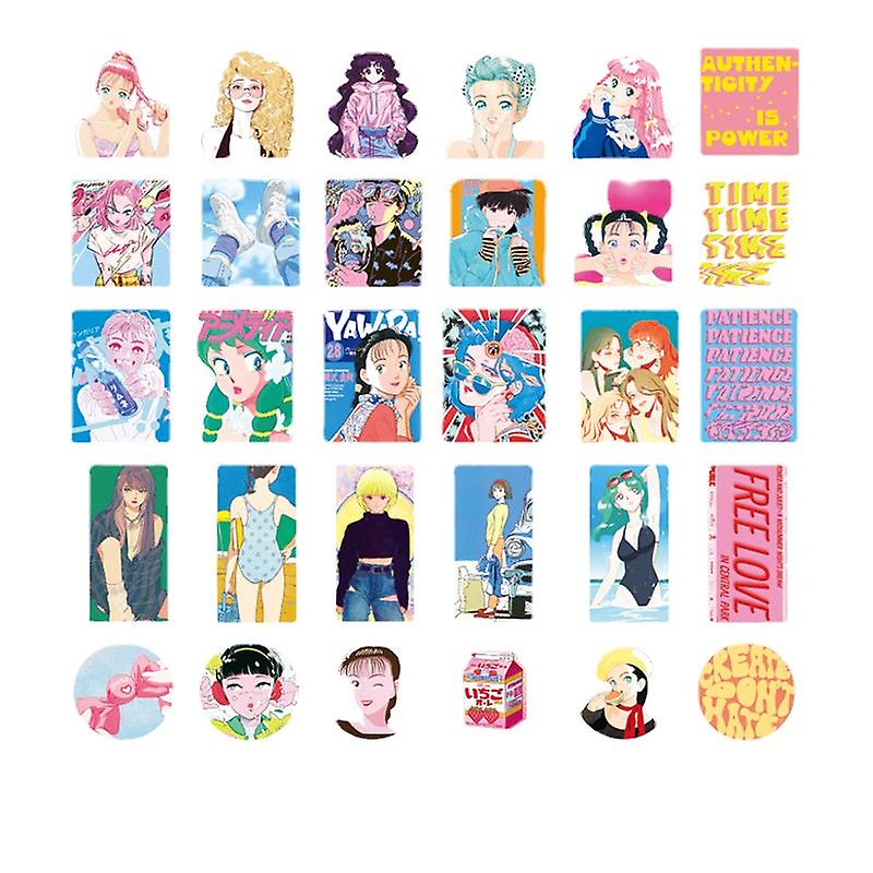 60Pcs Sticker Pack Cute Handbook Journal Korean Cartoon Retro Material