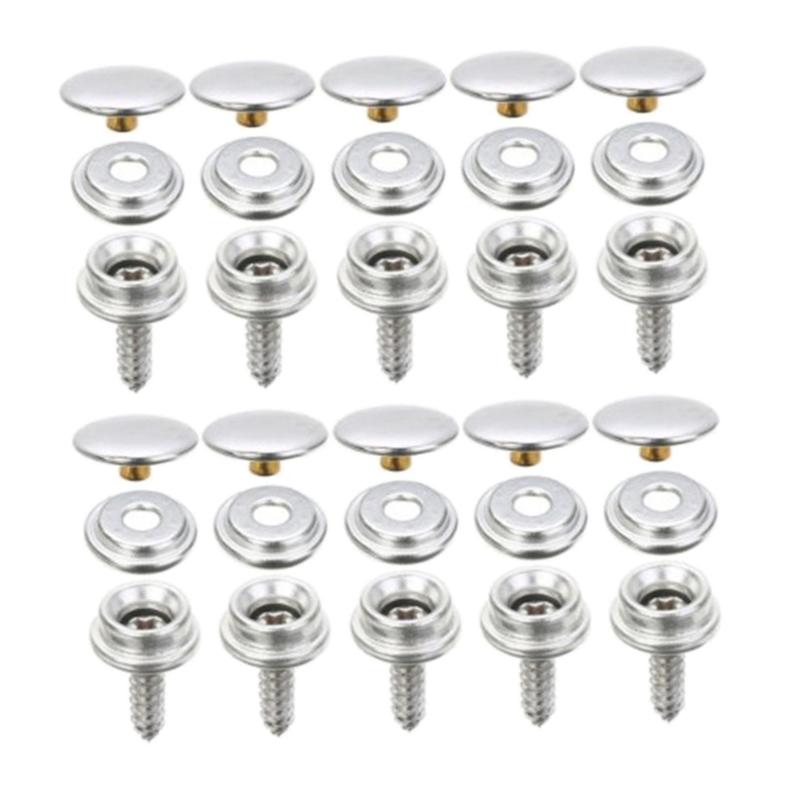 Snap Buttons Stainless Steel Durable Canvas Socket Sturdy Canvas Snaps Set Screws Press Button Marine Grade for Furniture