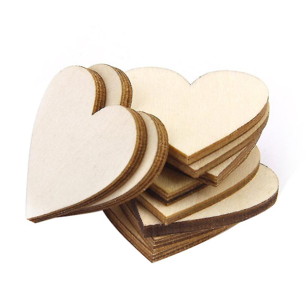 100 Rustic Wood Chip Hearts For Decor And Crafts