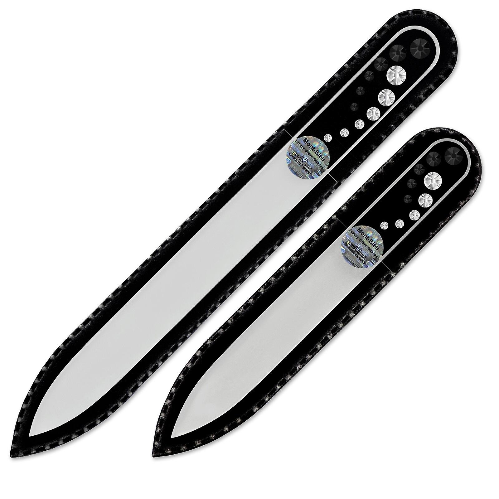 Set di lima per unghie in 2 pezzi con cristalli per donna CO-MS - Jet - Crystal