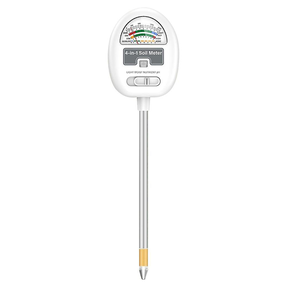 4-In-1 Soil Moisture Meter Soil PH Meter Soil Water Meter Soil Tester for Moisture for Garden/Farm/Plants White
