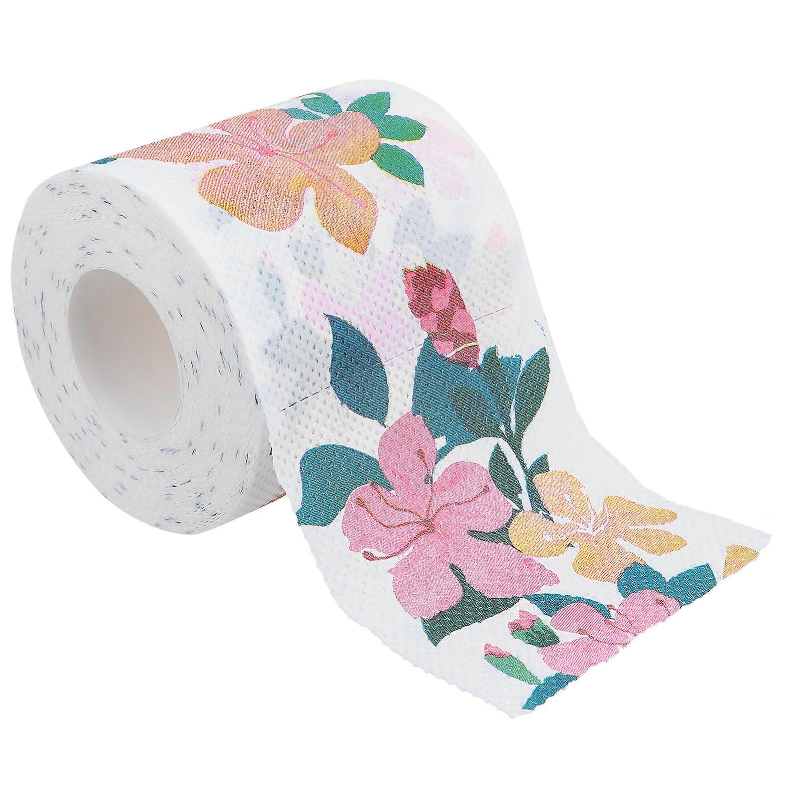 1 Roll Colorful Printed Roll Paper Toilet Paper Exquisite Handkerchief Paper