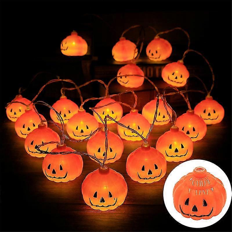Pumpkin Lights For Halloween Decorations, 9.8 Ft 20 Led Battery Operated String Lights, Led Halloween Lights Waterproof With 8 Modes For Backyard, Par