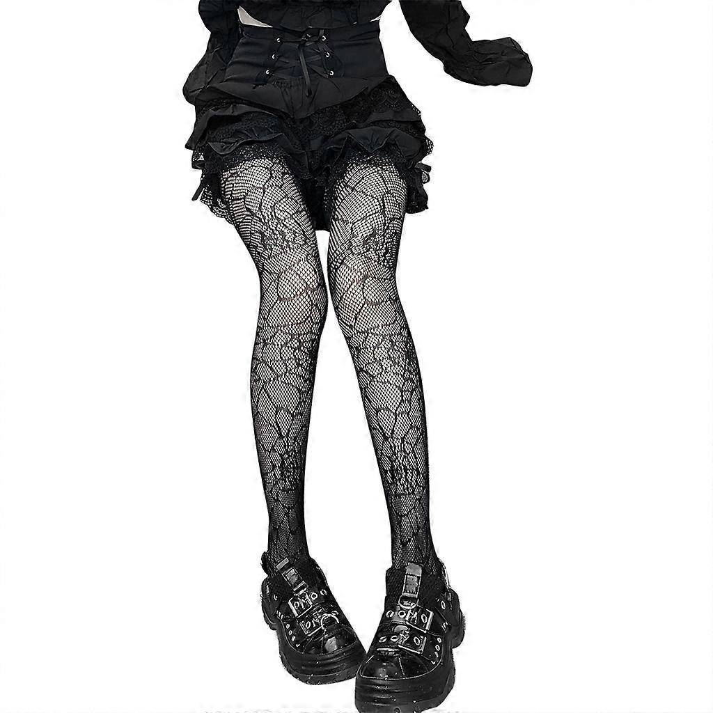 Gothic Punk Frauen Schwarzes Netz Netze Strumpfhose Spinnennetz Gemusterte Strümpfe Dessous Halloween Kostüm Kostüm Accessoire
