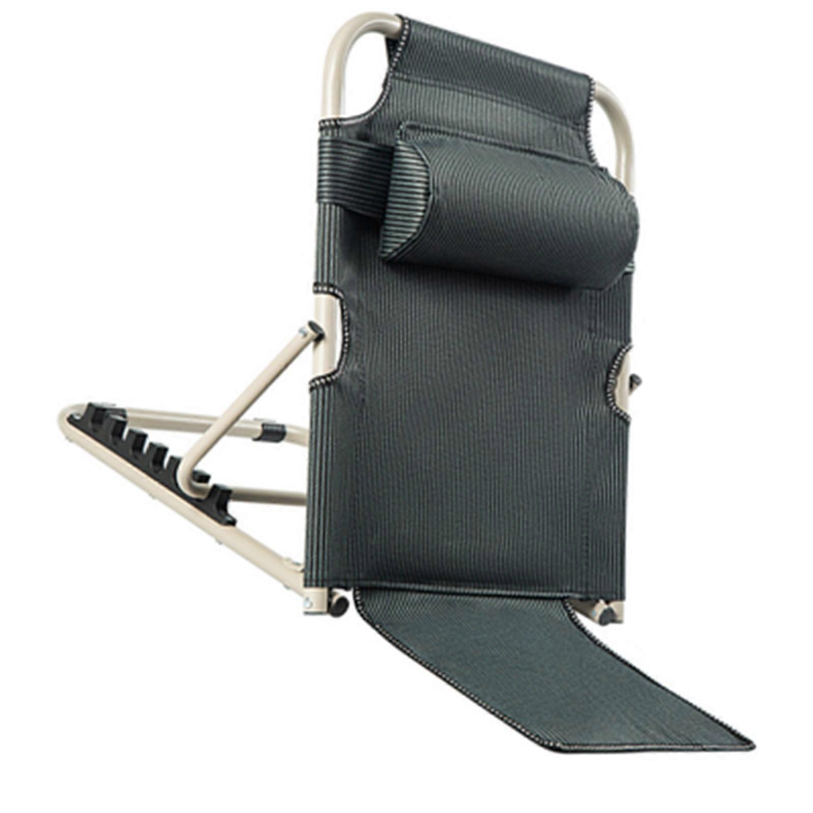 Bed Backrest Multi Angle Adjustable Stable Suppport Foldable Bed Chair with Pillow for Elder Disability dark Blue 