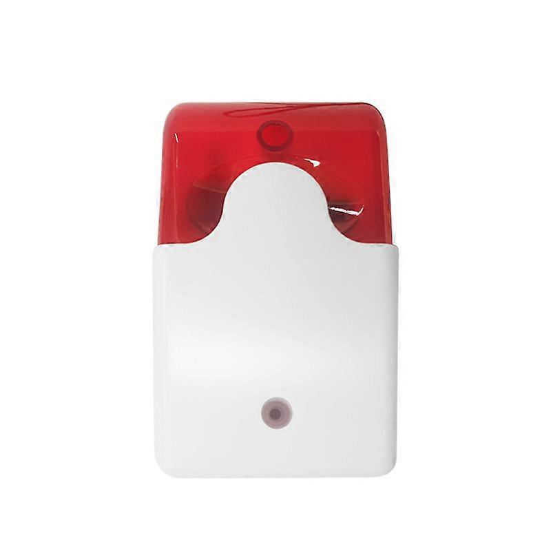 Wired Flashing Strobe Siren 12V Sound Alarm Red Light Sound Siren Home Security Alarm Systemwhite+red