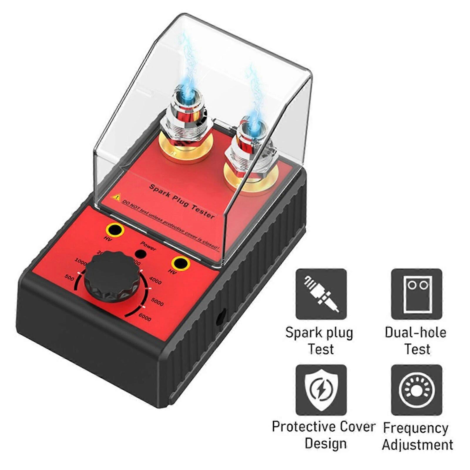 Car Spark Plug Tester Jump Tester Ignition System Detector of Double Hole Burner High Pressure Test Bench Diagnostic Tool FN9U8249