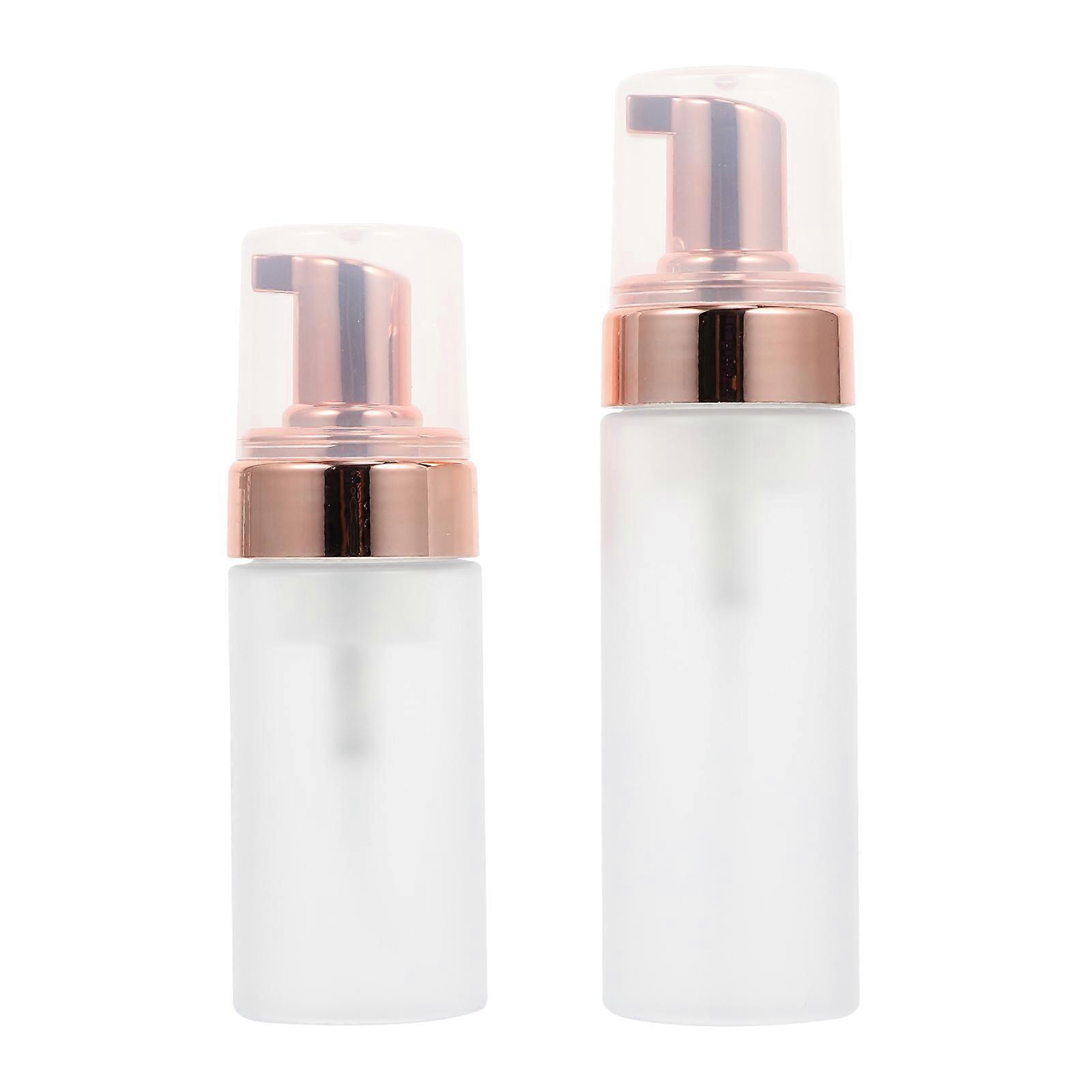 2pcs Transparent Matte Cosmetics Storage Bottles Empty Facial Pressing Bottles