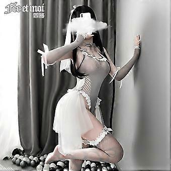 Sexy Lingerie Exotic Costumes Bride Cosplay Outfit Stretch Bodysuit with Head Veil Lace Hollow Out Fishnet Teddy Hot Stockings | Fruugo IL Sexy Lingerie Exotic Costumes Bride Cosplay Outfit Stretch Bodysuit with Head Veil Lace Hollow Out Fishnet Teddy Hot Stockings | Fruugo IL