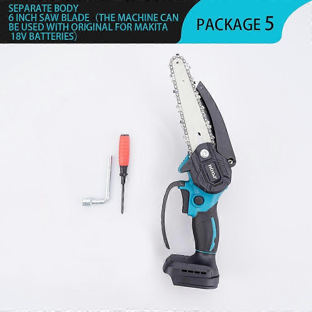 20V Brushless Electric Saw 6 Inch Mini Chainsaw Cutter Handheld Pruning Trimmer Garden Woodworking Power Tool For Makita Battery
