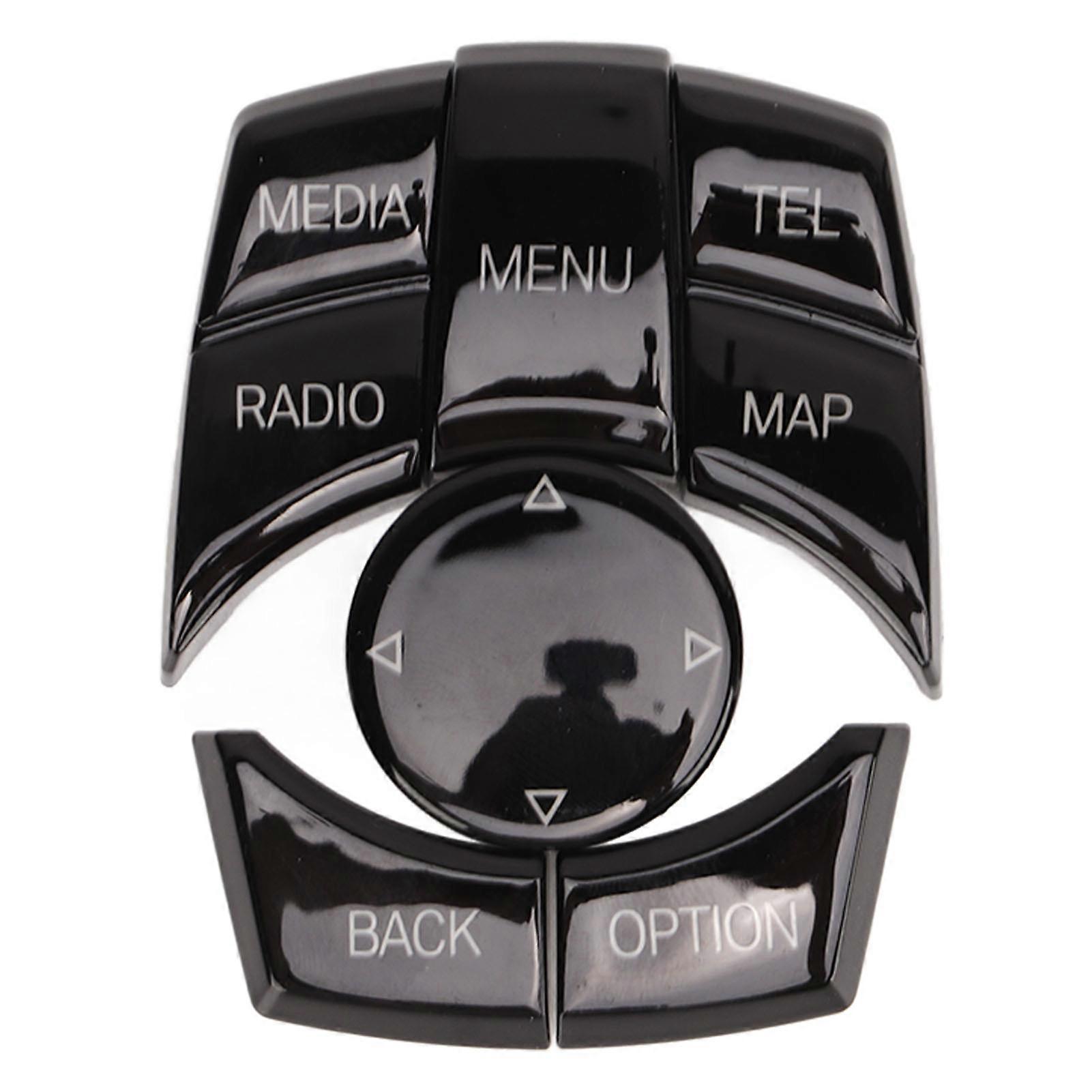 Multimedia Control Button Piano Black Good Light Transmittance Fadeless for 3 Series F30 LCI Small Knob Type