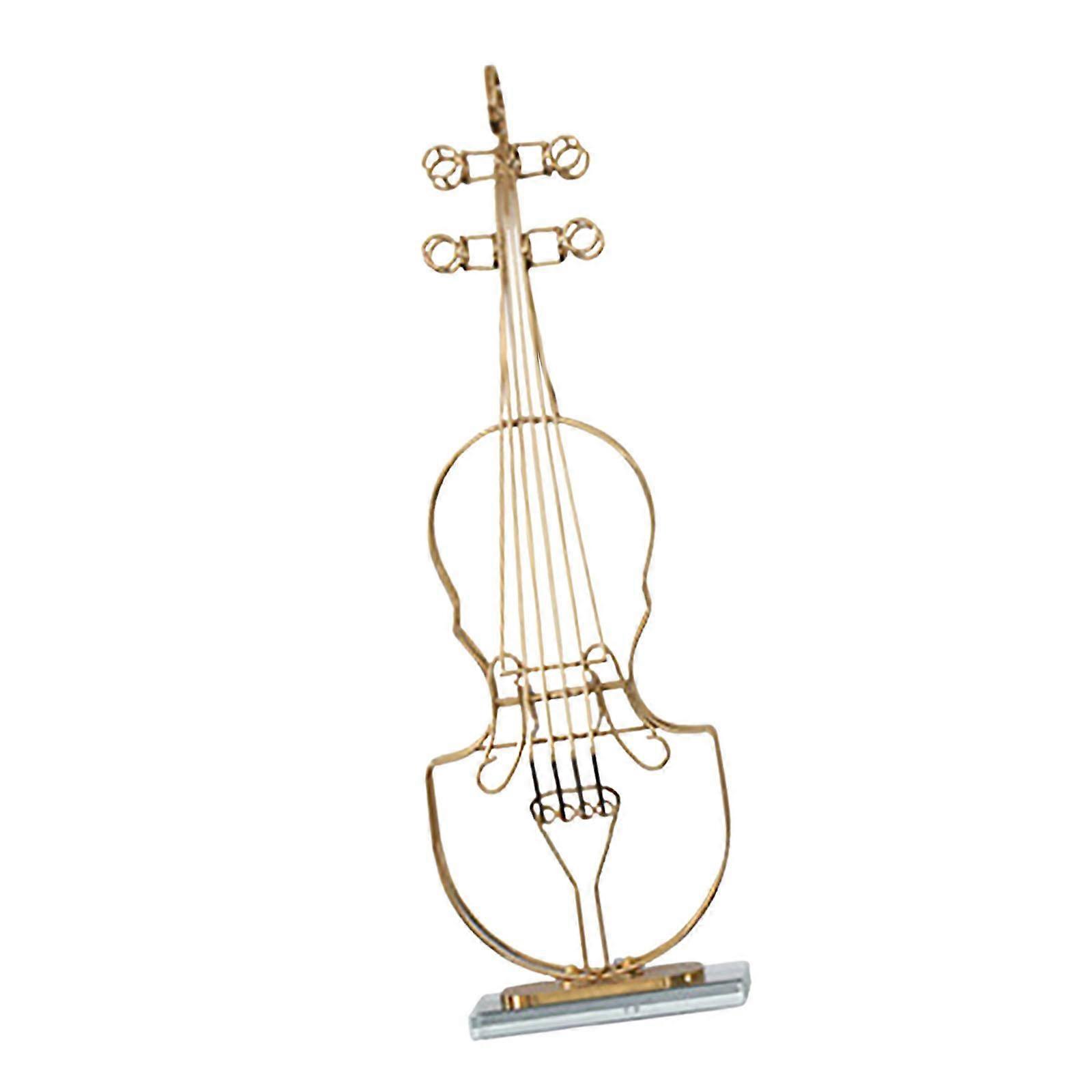 زخرفة تمثال معدني على شكل كمان، زخرفة تمثال صغير لرف الموقد في المكتب