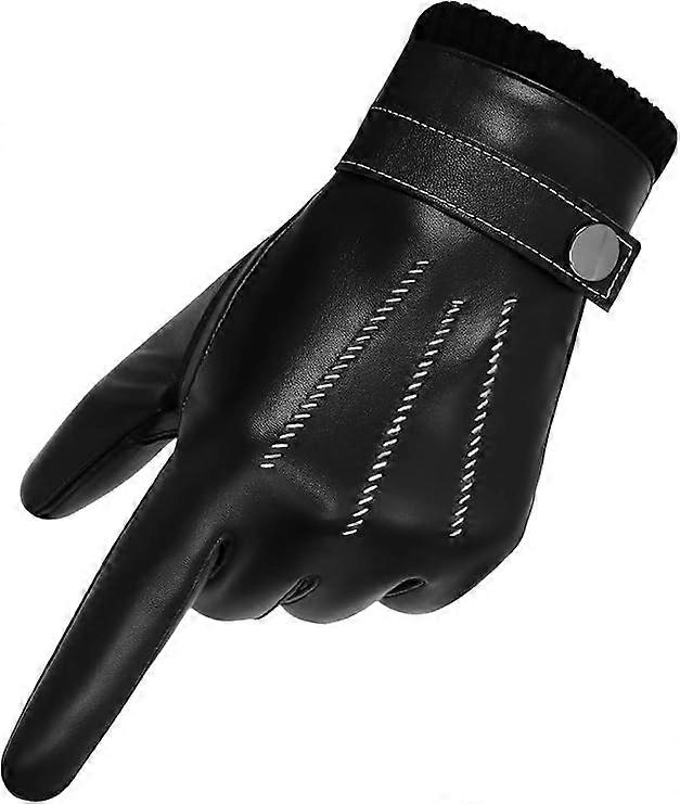 Men's Winter Leather Gloves Touch Screen Gloves Lining, Gloves
