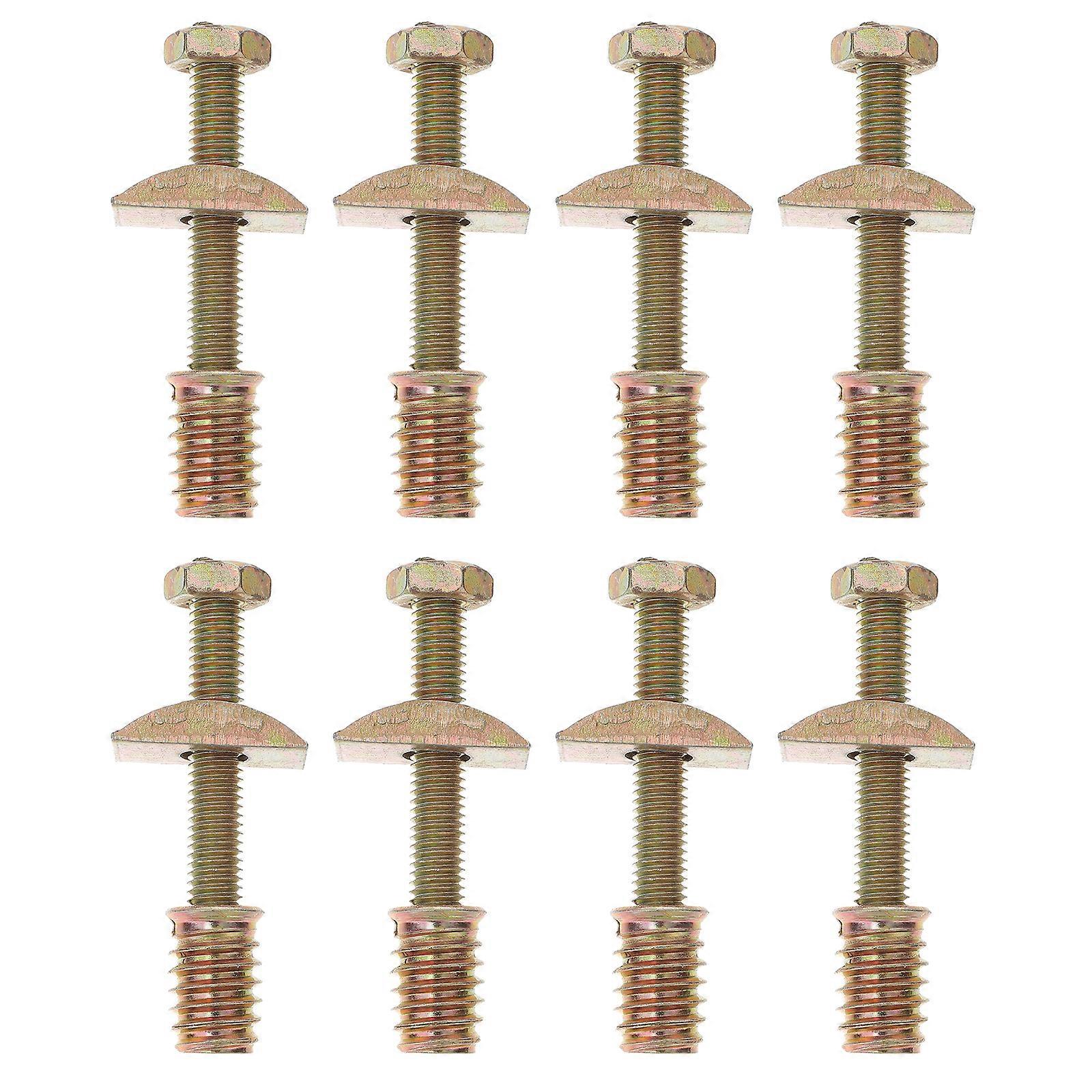 8 Sets Bed Frame Spare Parts Bed Frame Threaded Pin Nut  Kit for Bed Crib