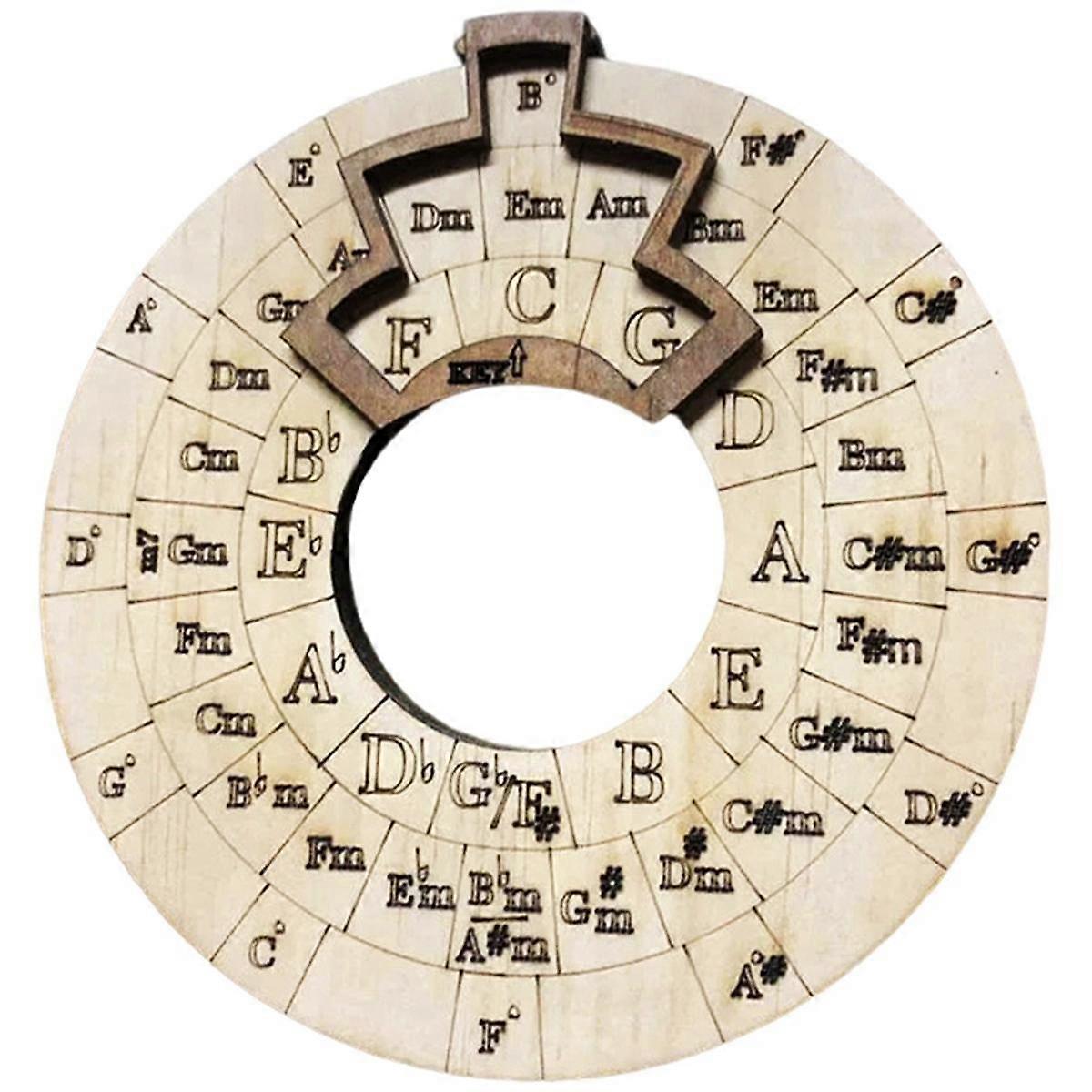 Notes Instruments de musique Facile à transporter Roue d'accords éducative Outil de mélodie en bois Auteurs-compositeurs Guitare