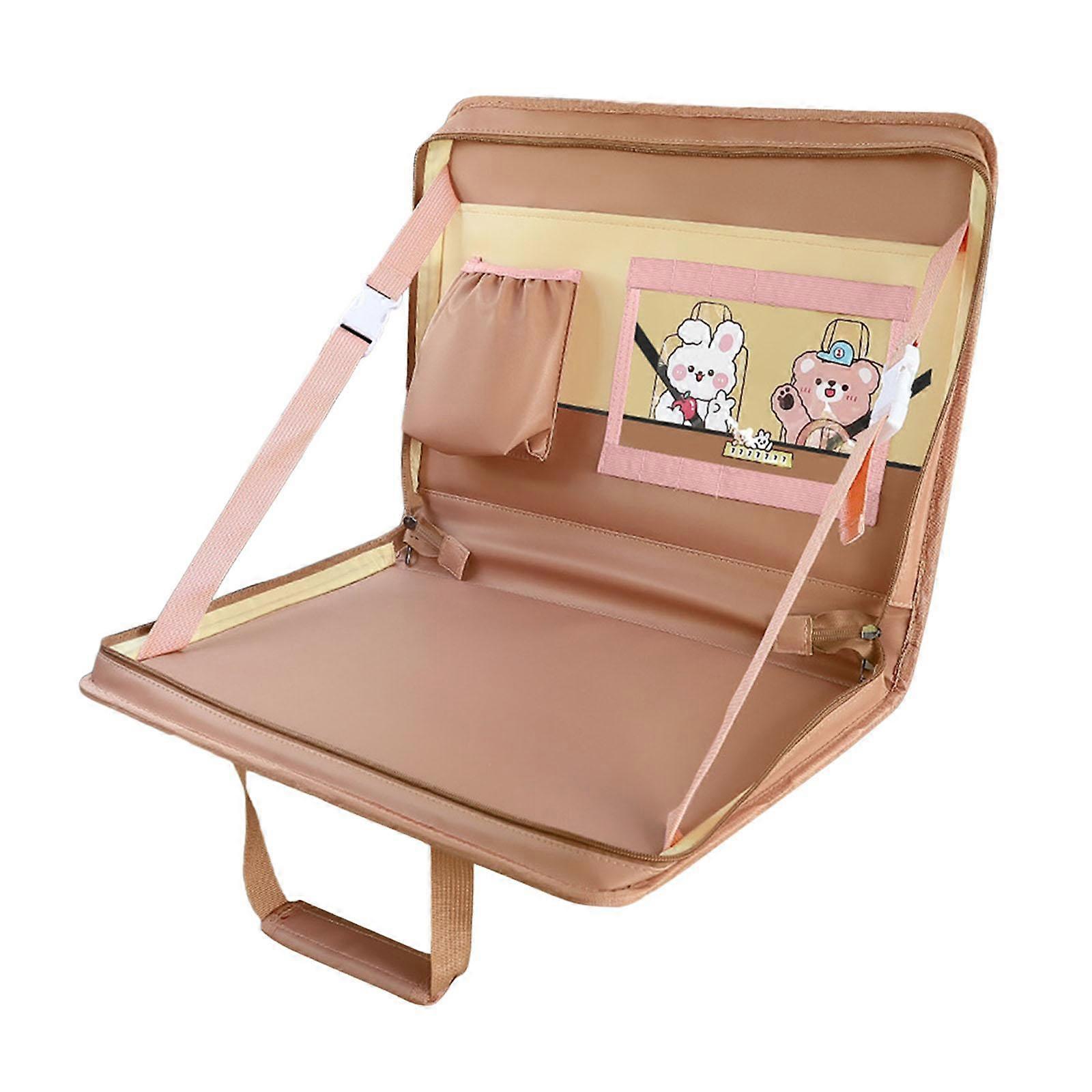 Steering Wheel Eating Tray Family Backseat Tray Table Work Table for Writing Brown