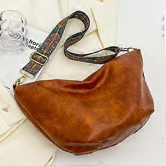 HAIWILL Schoudertas voor dames, grote crossbody tas voor dames, met brede riem, leer, hobo bag, shopper, tas, retro schoudertas, handtas voor dagelijks gebruik, kantoor, schooluitstapjes en winkelen