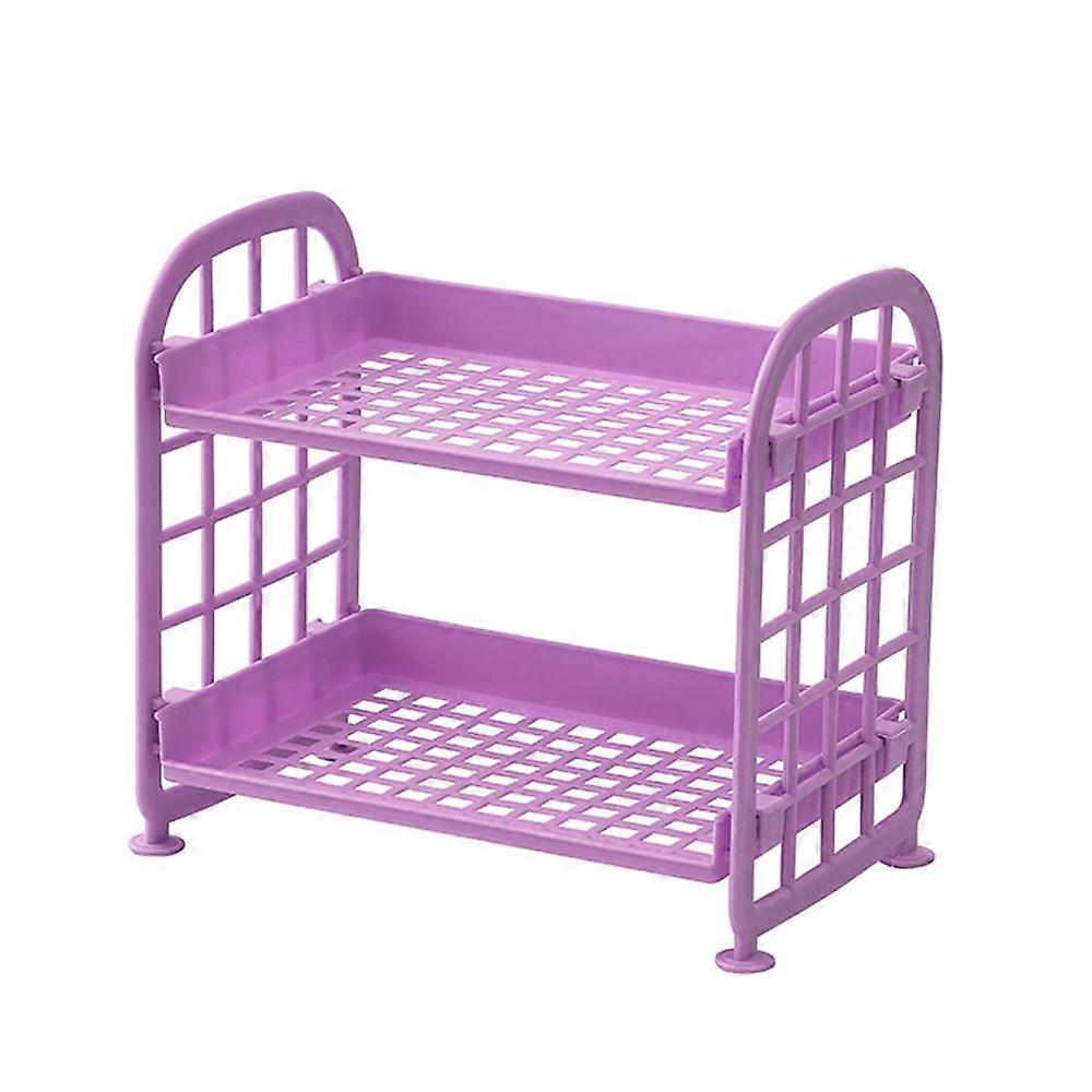 Double-layer folding storage rack simple home desktop bathroom rack