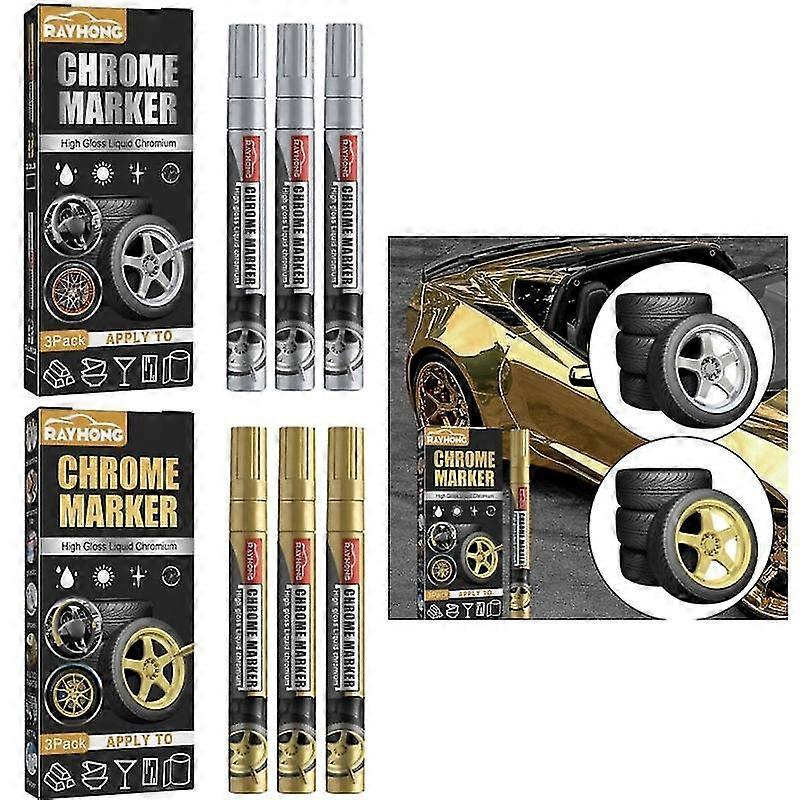 Automotive Diy Plating Pen, Personalized Color Change And Coating, Convenient Car Tire Graffiti, 3 Pens Per Box