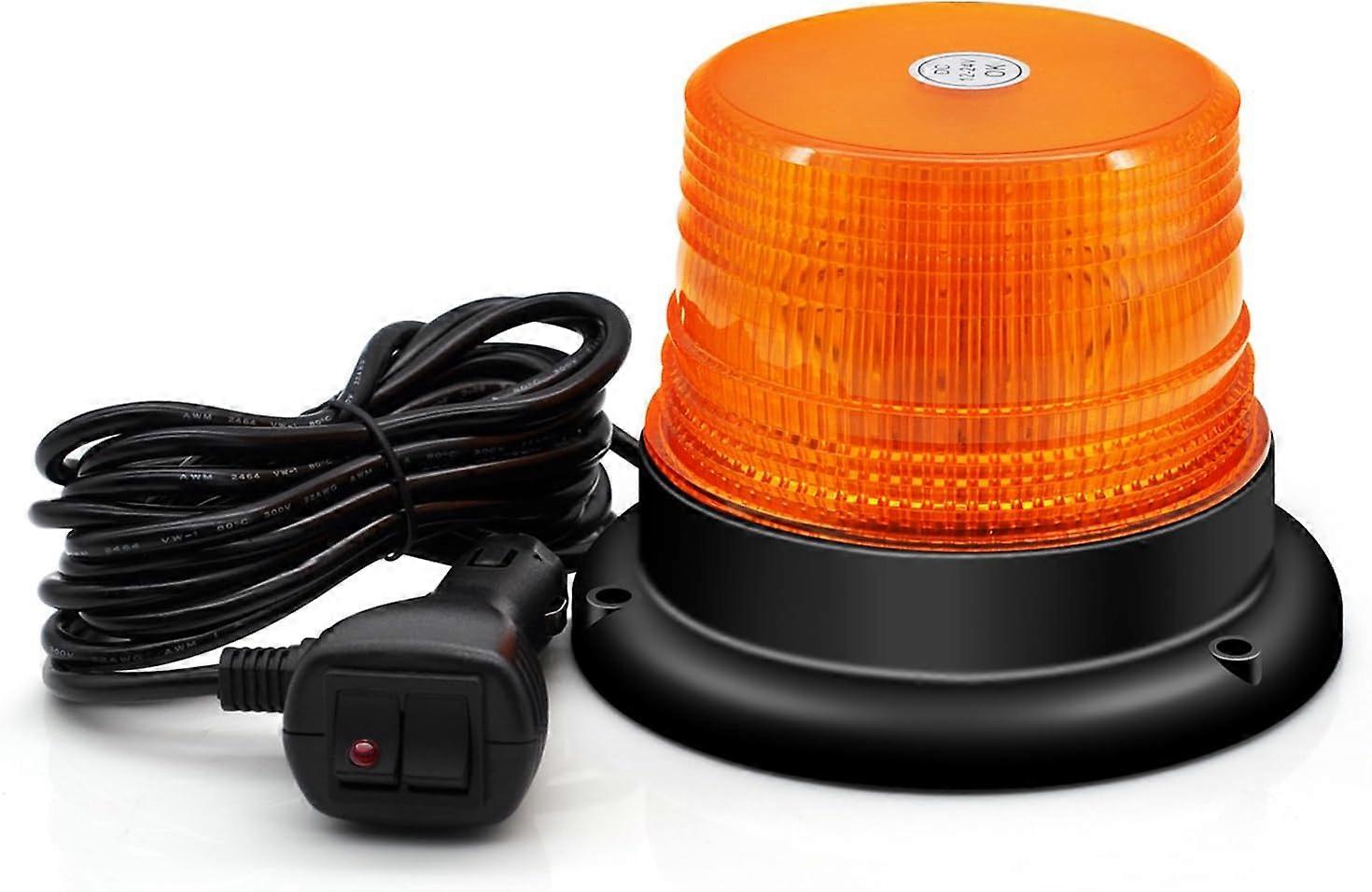 ضوء تحذير LED ، 12V-24V Amber LED تحذير السلامة ضوء تحذير وامض مع مغناطيسي و 3 أمتار مستقيم