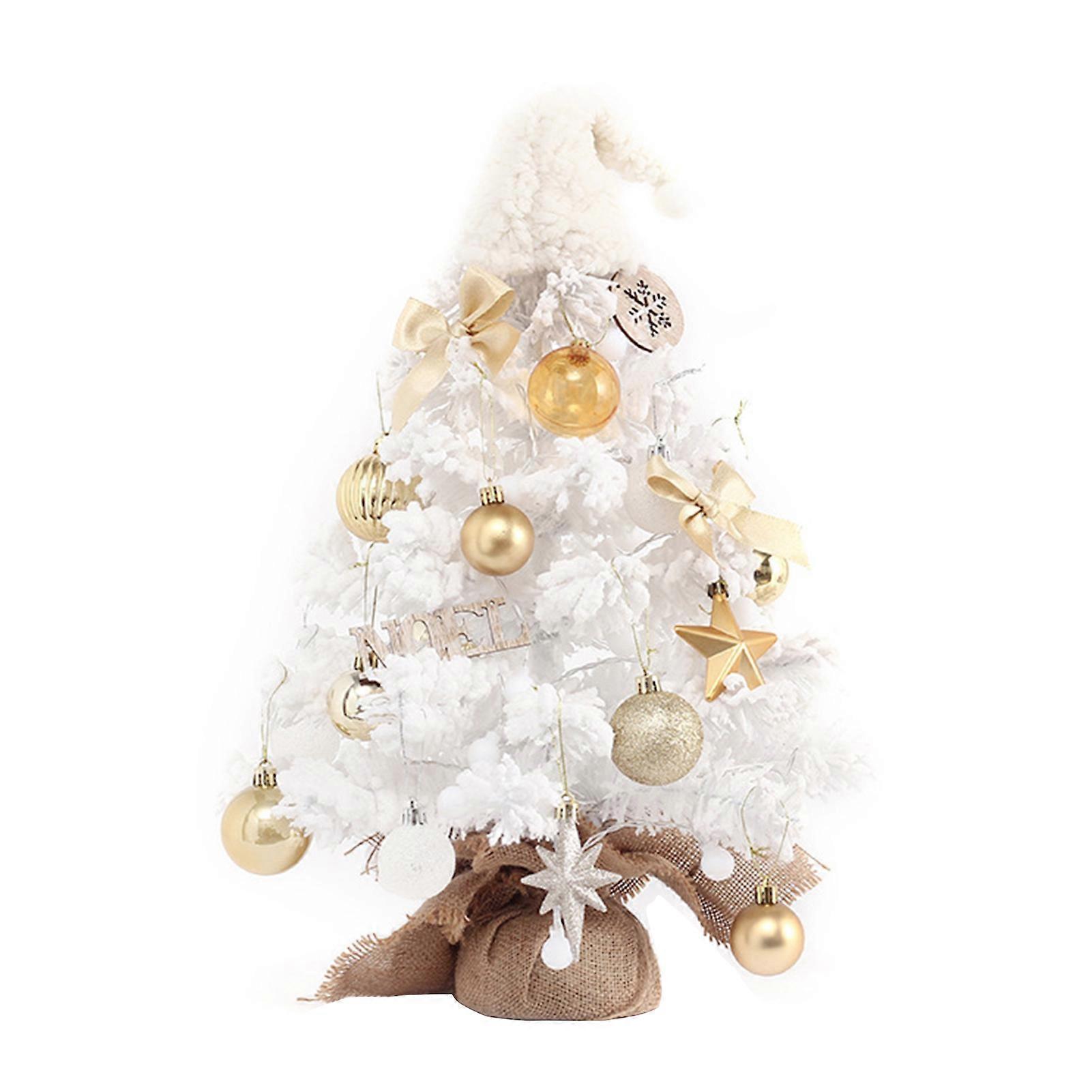 LED Christmas Tree Bow-knot Shiny Xmas Balls Design Glowing Small Tree Desktop Decoration Photo Prop