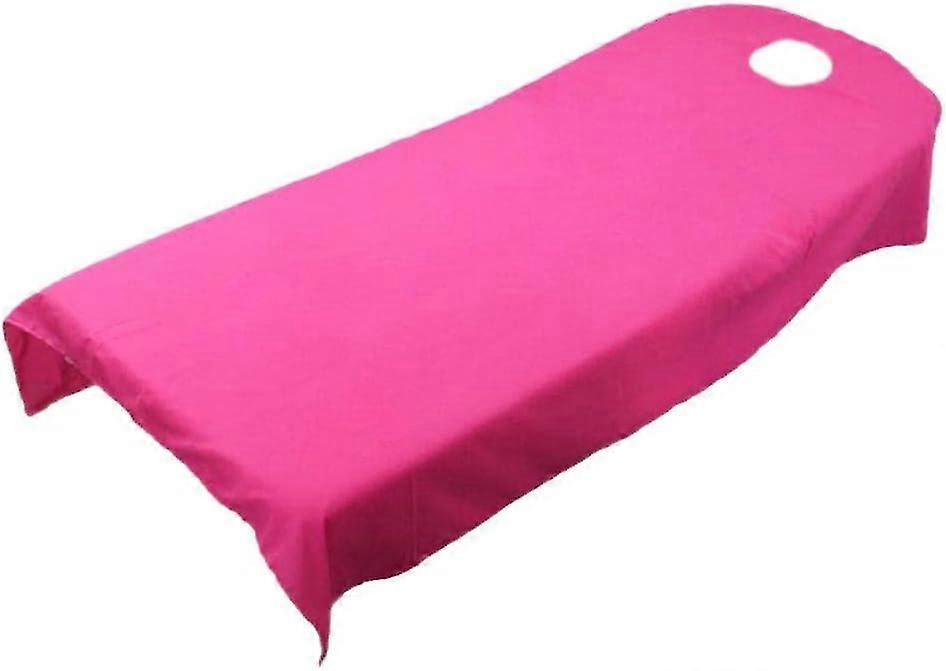 Flannel Massage Table Sheet Set - Soft Bed Cover - Includes Sheets With Face Cradle Cover - Rose Red