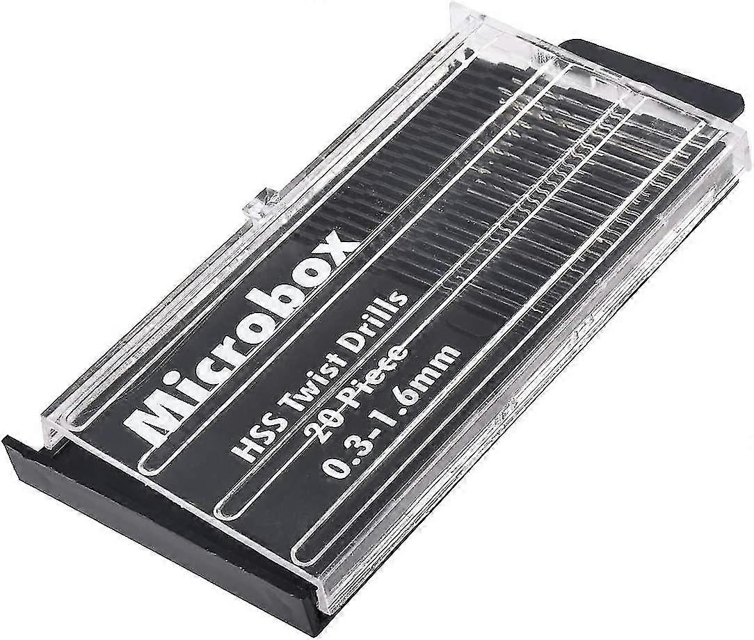 Hss Mini Micro Drill Bit Set 20pcs 0.3-1.6mm Shank, Twist Drill Diy Kit Rotary Crday Gift