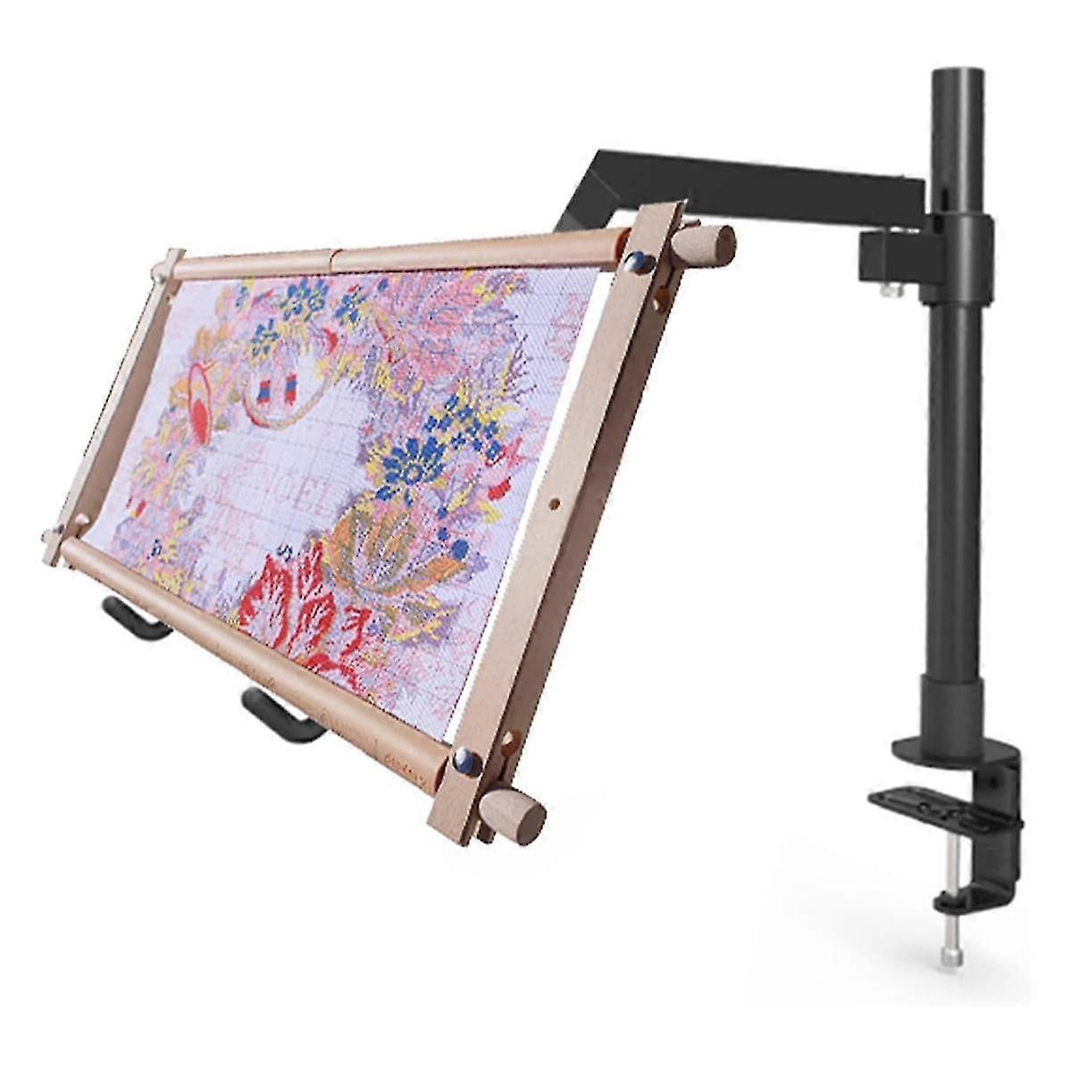 Metal Needlework Frame Stand Adjustable Rotating Embroidery Stand Embroidery Frame Stand compatible with Needle Points