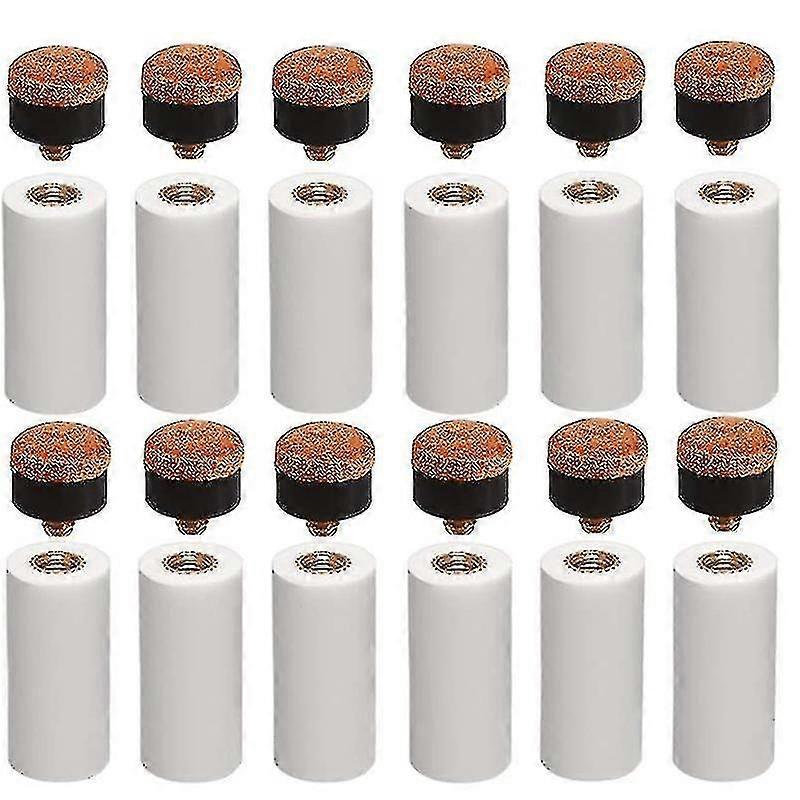 12 Sets 12mm Billiard Pool Cue Tips Brass Screw Replacement Tips With Pool Cue Ferrule For Snooker Pool Cues (haoyi