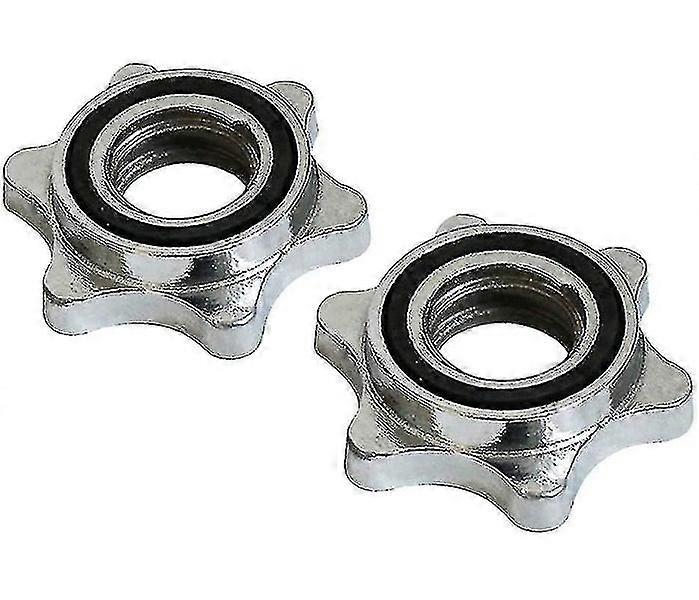 25mm Standard Star Locks for Dumbbell Bars (2 Pcs, Silver)
