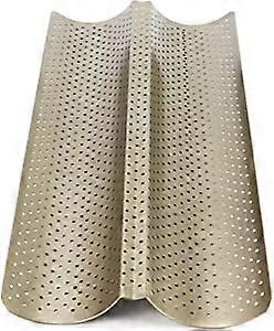 ZK-Baguette Mold, perforated baguette tray with non-stick coating for 2 baguettes (gold)