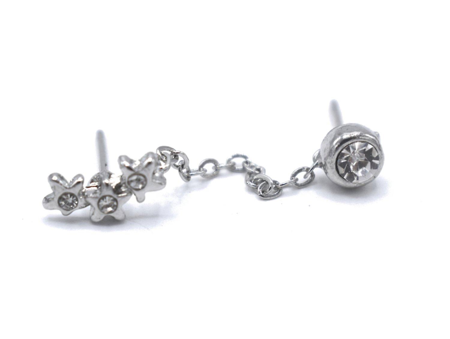 Silver double earrings