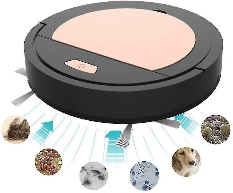Aspirapolvere robot lavapavimento 3 in 1 Aspirapolvere automatico ultrasottile e silenzioso Leggero ricaricabile e silenzioso per capelli da pavimento dell'auto ecc.