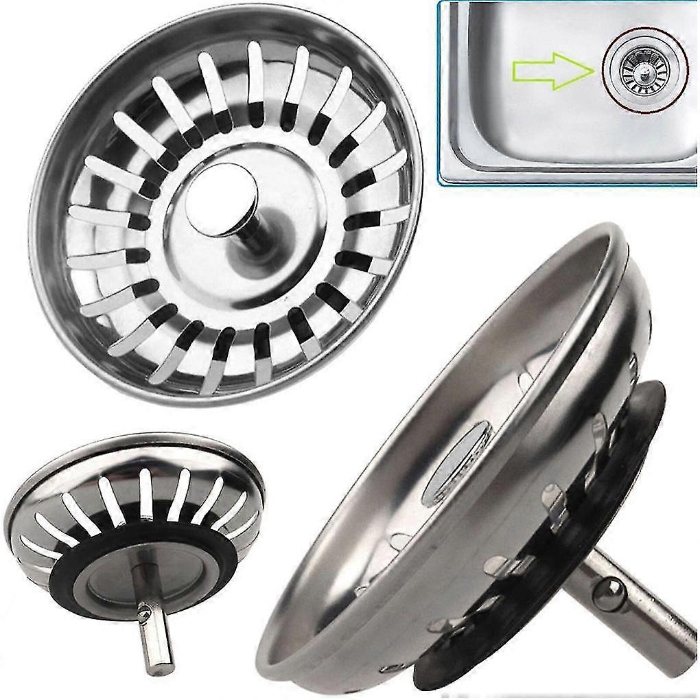 2pcs Sink Strainer Stopper Stainless Steel Waste Plug Sink Filter Kitchen Tools