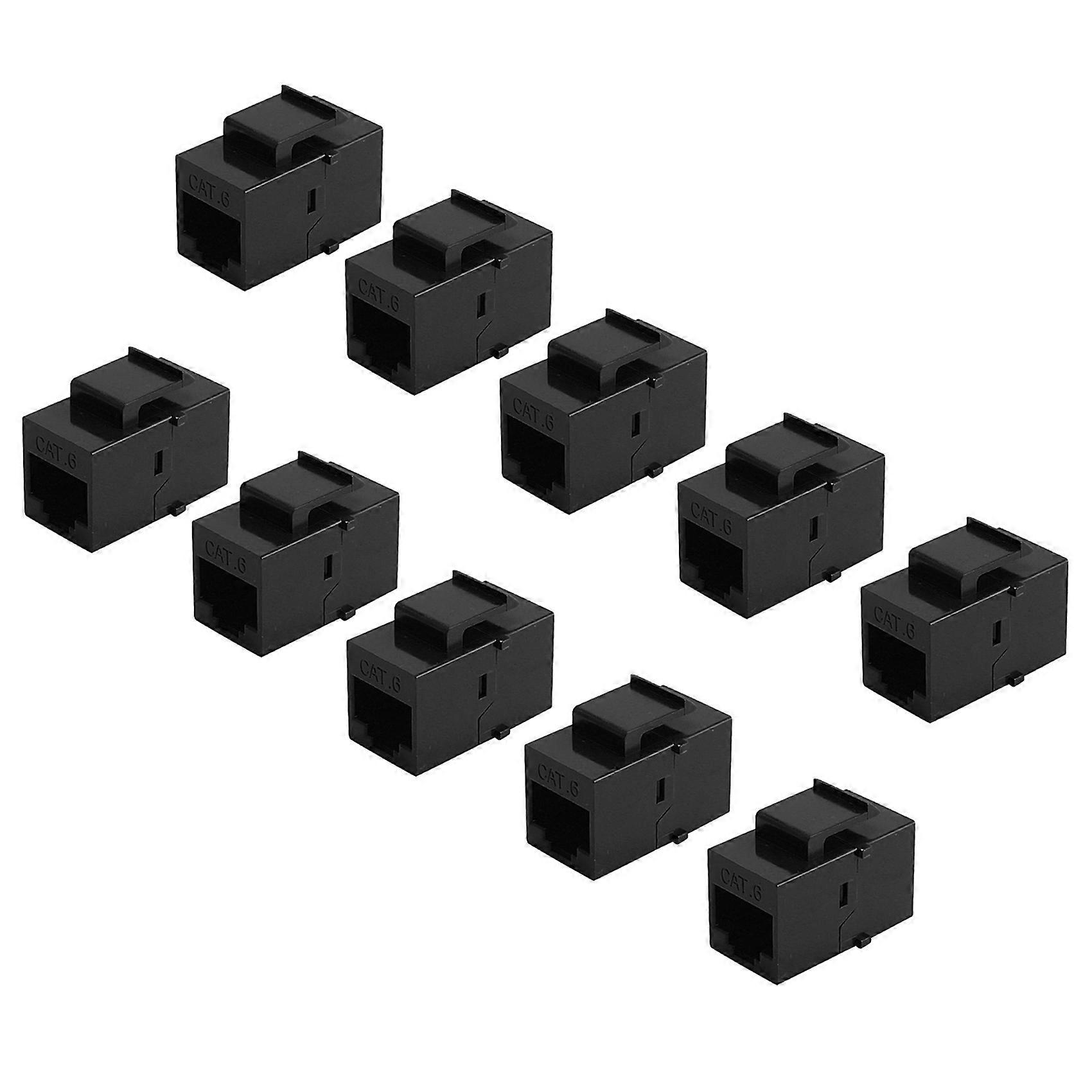 10Pcs RJ45 Connector Jack Cat6 Extension Coupler Ethernet Network LAN Cat 6 Coupler Jacks Extend Ad
