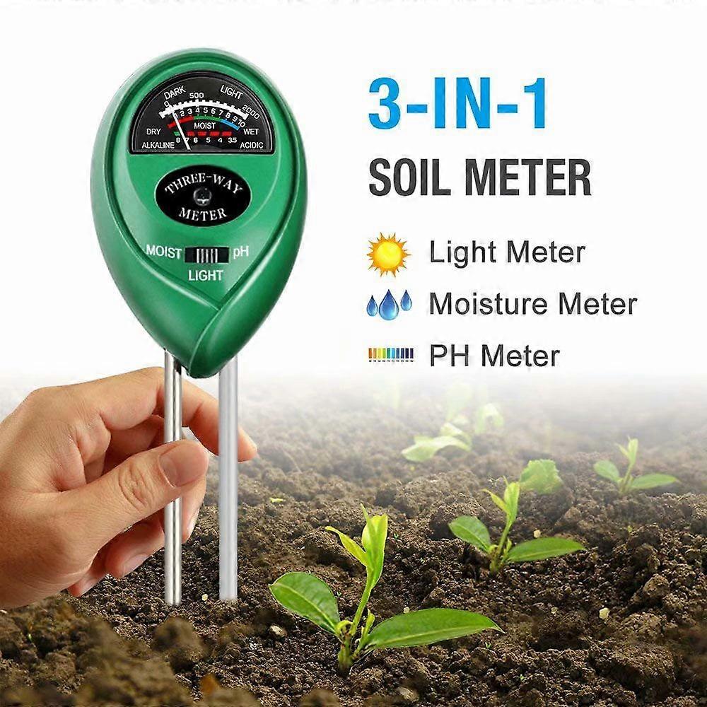 Soil pH Meter, 3-in-1 Soil Tester Kits with Moisture,Light and PH Test for Garden, Farm, Lawn, Indoor & Outdoor (No Battery Needed)