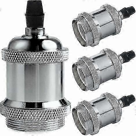 Minkurow خمر E27 الصلبة المقبس ، الألومنيوم السيراميك المقبس ، اديسون المسمار لمبة المقبس محول ، الجدار ، الجدول ، الكلمة أو مصباح السقف ، لون الكروم ، حزمة O