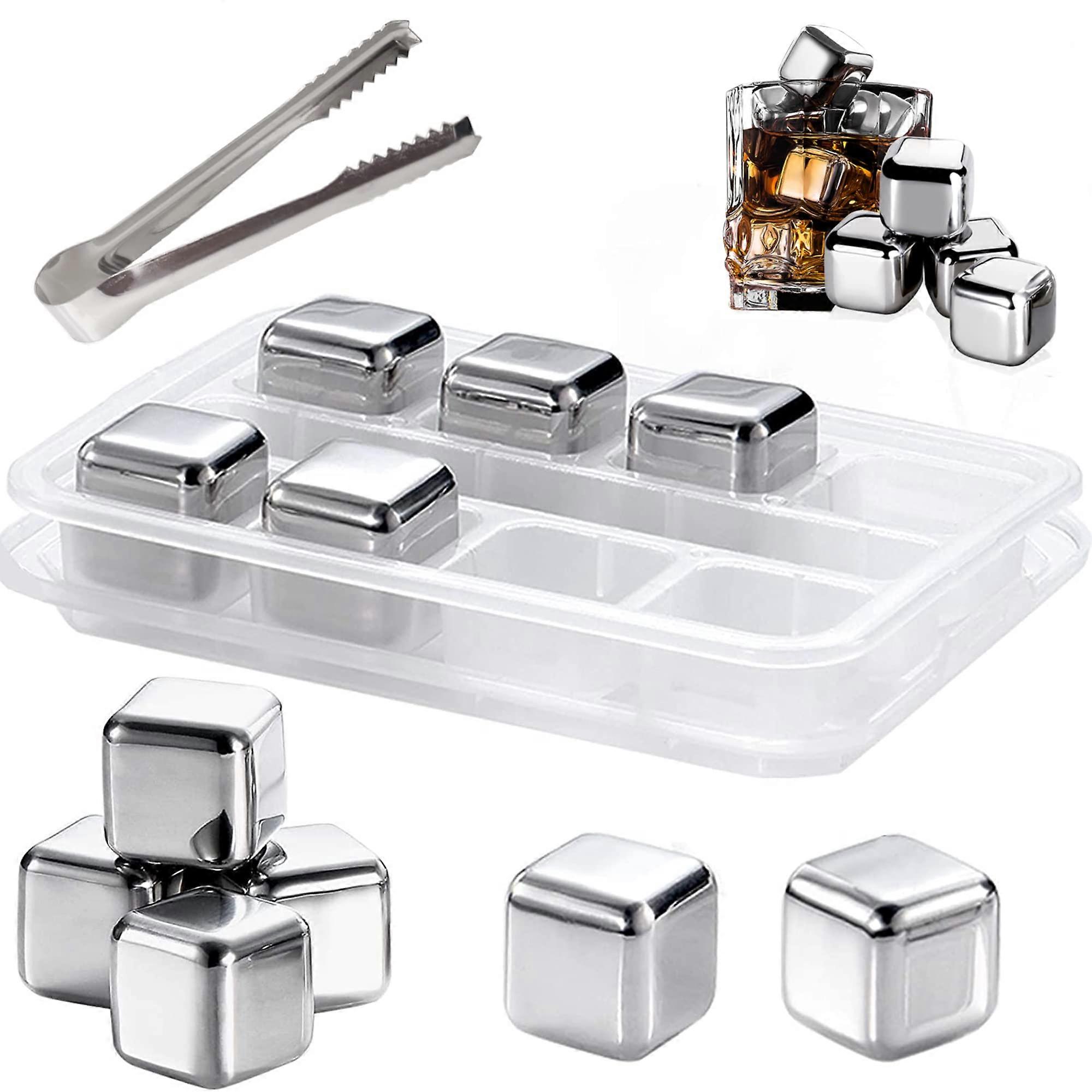 Stainless Steel Ice Cubes, 8PCS Reusable Ice Cubes, Whiskey Stones, Ice Stones, Reusable Whisky Ice Cubes Stones