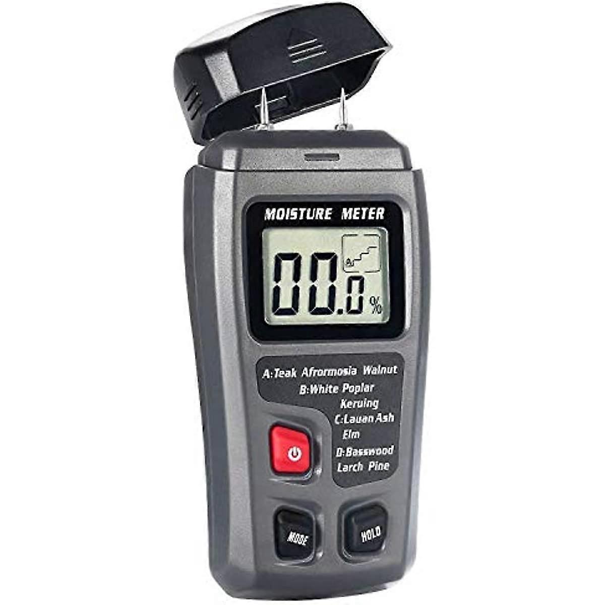 Wood Moisture Meter LCD Display Damp Meter for Logs Firewood Walls Floors Plaster Oak Cement and Bricke
