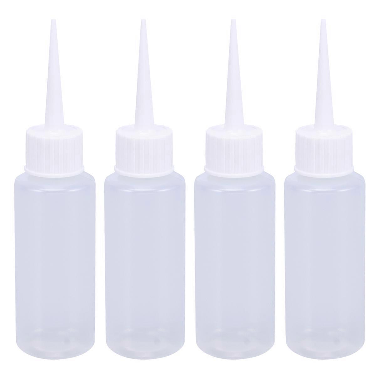 4PCS 50ML Plastic Squeeze Bottles Dispenser For Liquid Glue Construction(White)