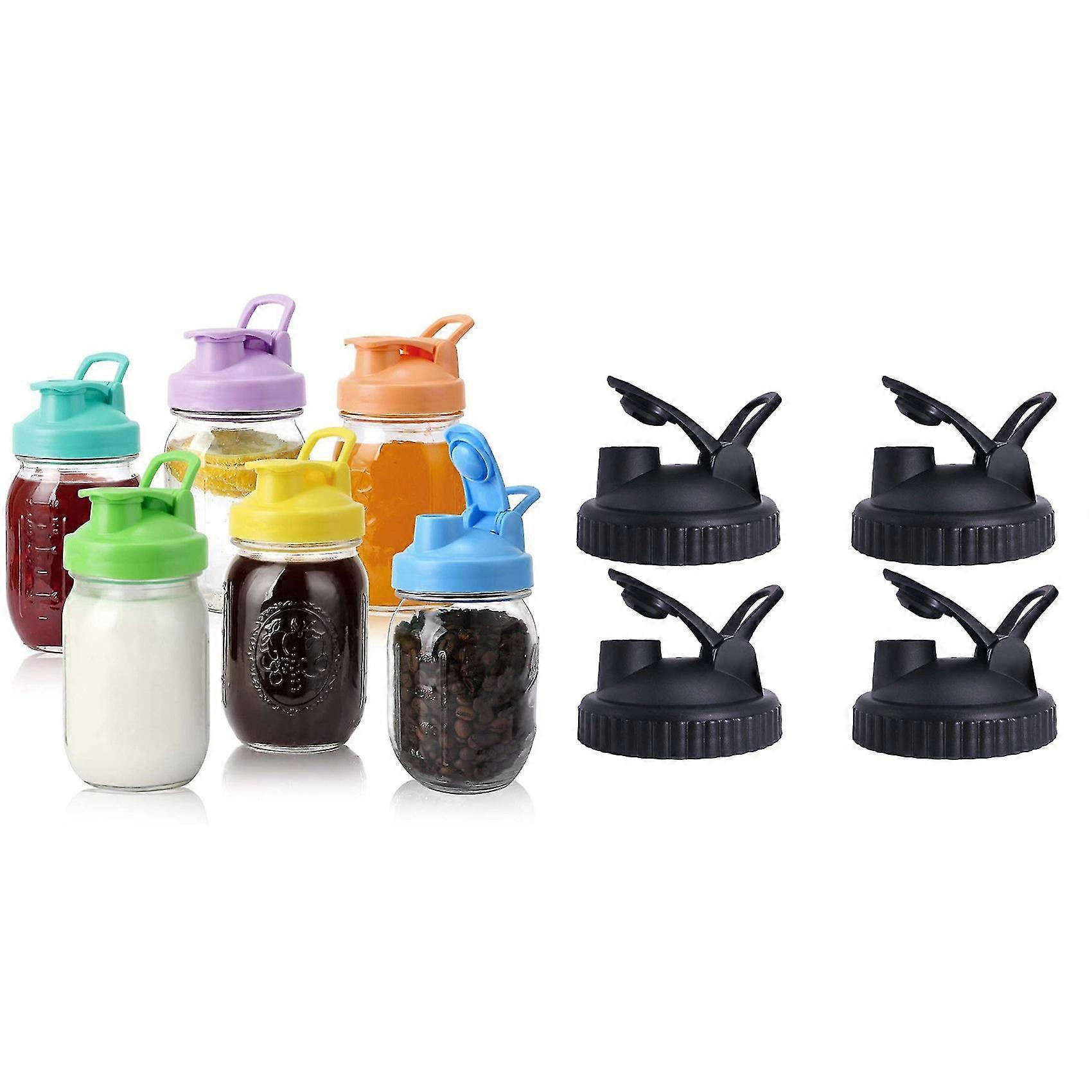 Mason Jar Lids - 10 Pack Canning Lids Flip Cap Lids With Leak-proof Seal Storage Caps With Easy Pou