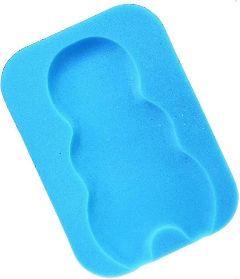 Baby Bath Sponge Soft Infant Bath Mat Newborn Comfortable Foam Non-slip Cushion (blue)