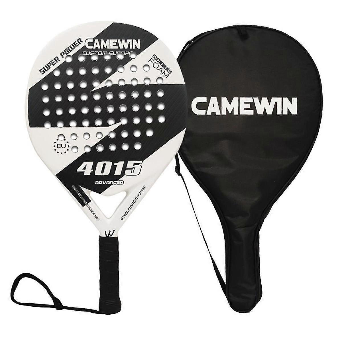 Padel Racket Beach Tennis Carbon Fiber και Eva ομαλή επιφάνεια ανθεκτική δύναμη Lite Paddleball κουπί ρακέτα, λευκό