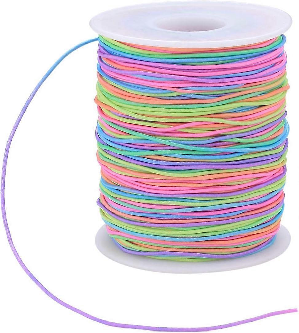 Color Elastic Cord, Rainbow Elastic Cord Thread, Braided Thread C